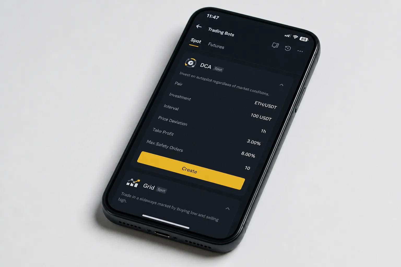 Setting up a Binance DCA bot: David's strategy for ETH dips